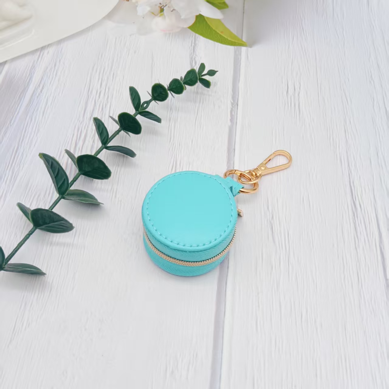 Custom Logo PU Leather Jewelry Storage Case Zipper Ring Package Portable Mini Layer Velvet Travel Display Round Jewelry Boxes