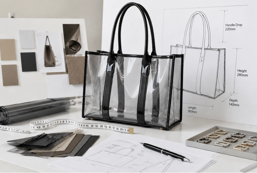 Product design studio with PVC tote bag