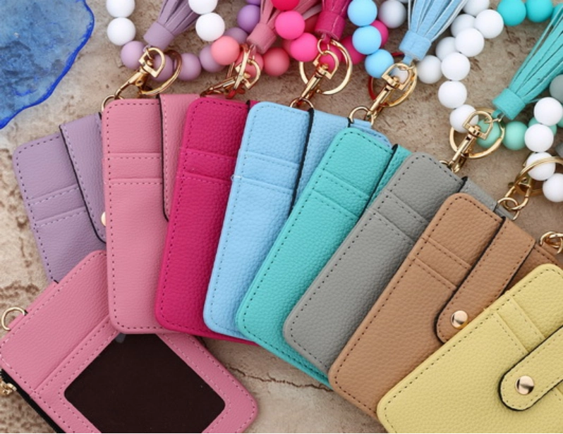 Pu Leather ID Card Purses Holder Solid Wallet