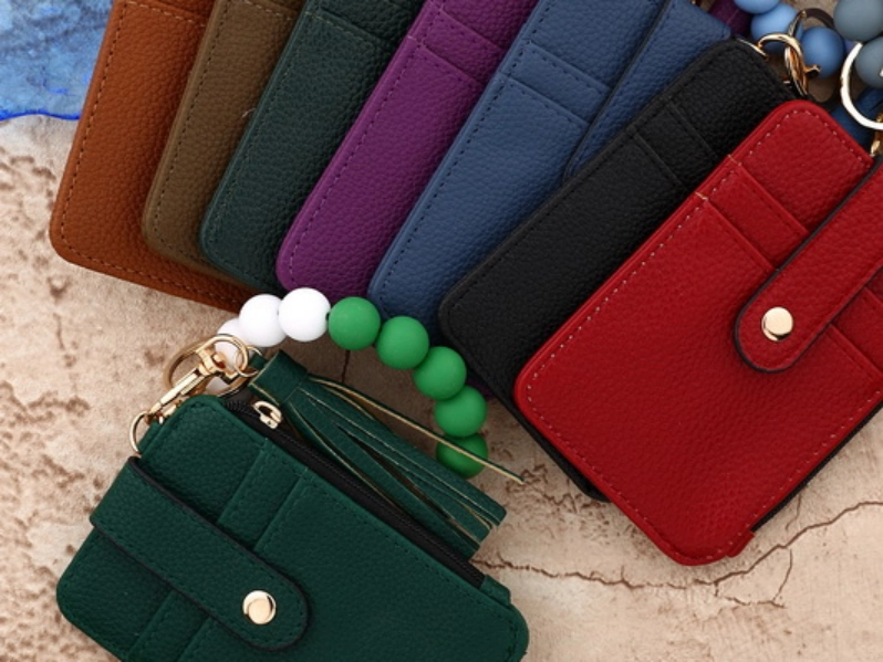 Wristlet Pu Leather ID Card Purses